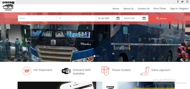 dreamline online booking