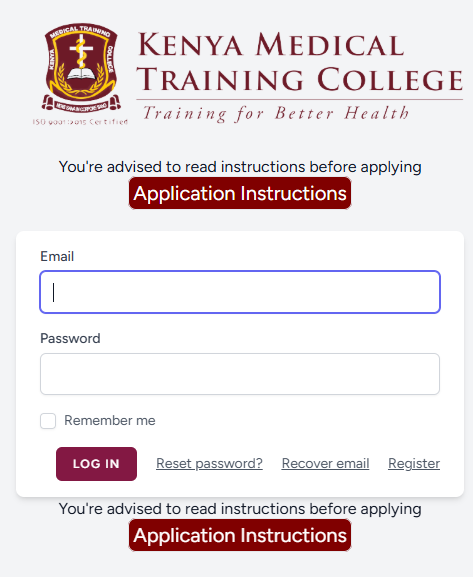 kmtc admission letters