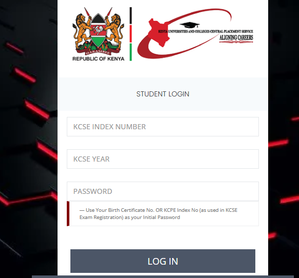 kuccps student portal login