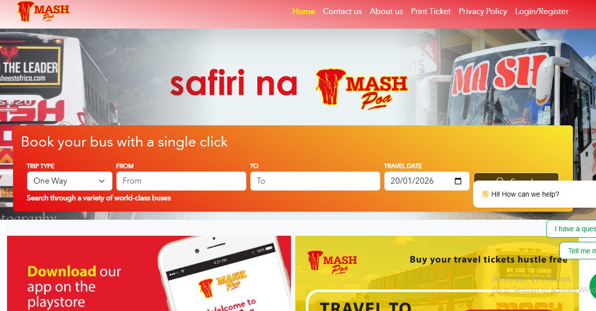 mash poa online booking