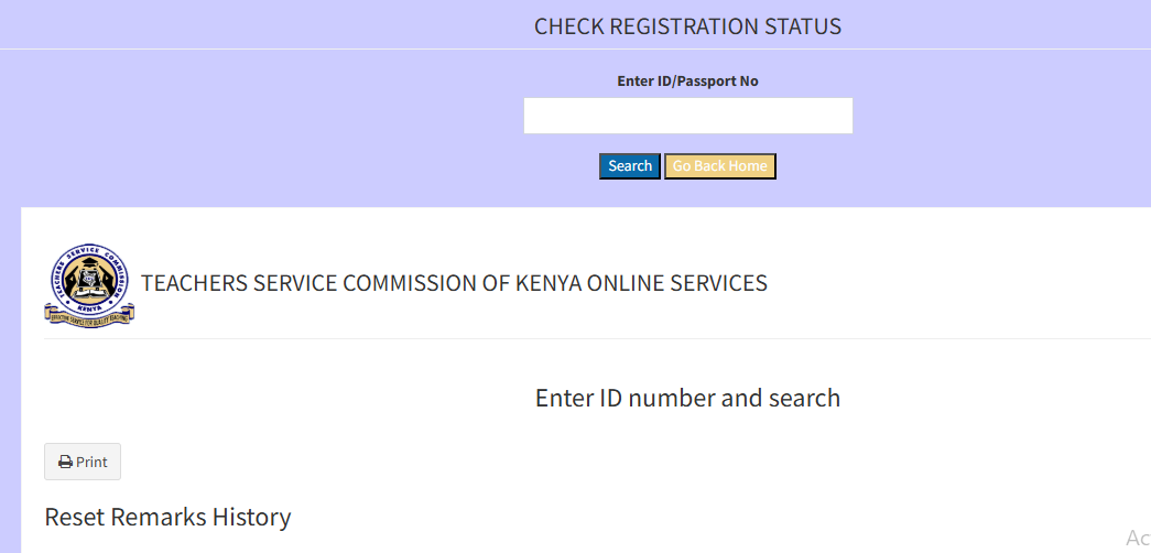 tsc registration status